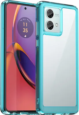 Produktbild von Schutzhülle für Motorola Moto G84 Klar Rückseite Stoßfeste TPU Silikon Bumper Hülle Hellblau