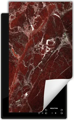 Produktbild von DarHaus Herdabdeckplatte 1 teilig 30x52 cm Anti Rutsch Matte Aufrollbar, kastanienbraun - Marmor