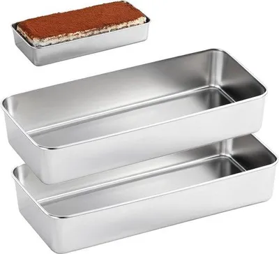 Obrázek produktu pro Omgoods – Sada dvou forem na chléb z nerezové oceli, vhodné pro chléb, koláče a tousty