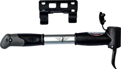 Produktbild von Famanu Mini-Fahrradpumpe mit Halter - Schwarz