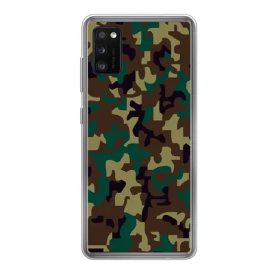 Produktbild von MuchoWow® Handyhülle Schutzhülle Hülle für Samsung Galaxy A41 Camouflage-Muster mit dunklen Farben Silikon Softcase Handy Hülle - Mobiltelefon