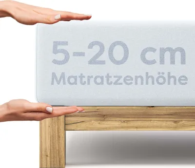 Produktbild von Spannbettlaken 180x200 bis 200x200, 100% Baumwolle, Bettlaken für Matratzen von 5 bis 20cm - Wolkenfeld - Starker, Stretch Gummizug, Rutschfest - Weiß