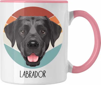 Produktbild von Trendation - Labrador Besitzer Tasse Geschenk Lustiger Spruch Geschenkidee Labrador Mama Papa (Rosa)