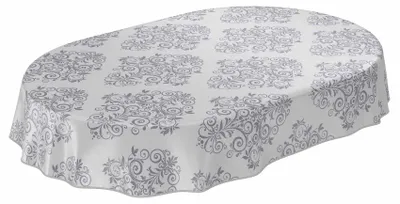 Wachstuchtischdecke abwaschbar und wasserabweisend 140 x 200 cm oval Bandkante, Hauptbild