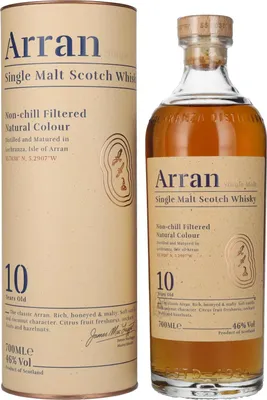 Image de Arran 10 Years Old Single Malt Scotch Whisky 46% Vol. 0,7l en boîte cadeau