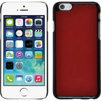 Produktbild von PhoneNatic Case kompatibel mit Apple iPhone 6s / 6 - Hülle rot Lederoptik Hard-case + 2 Schutzfolien