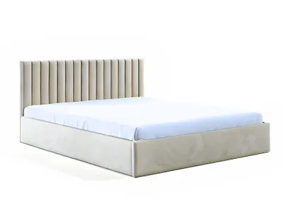 Produktbild von GUTTO Polsterbett 90x200 Metall-Lattenrost Beige Velour Samtstoff Velvett mit Bettkasten und Stauraum