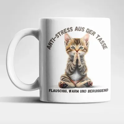 Produktbild von Anti Stress Baby Katze Kätzchen Kaffeetasse Teetasse Tasse Geschenkidee 325 ml