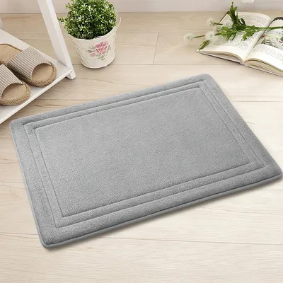 Produktbild von Fußmatte,Sauberlaufmatte,Wasserabsorbierend und atmungsaktiv, für Schlafzimmer und Badezimmer,Rutschfest,Grau,43×61cm