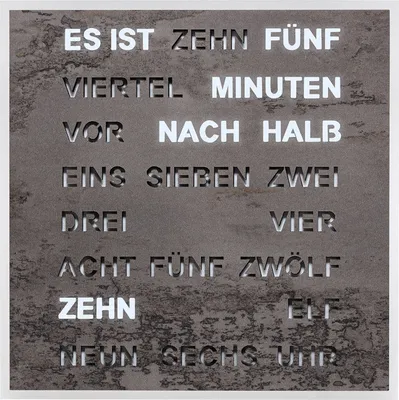 Filius 0400-4 Wort-Tischuhr Quadratische Wortuhr Anthrazit 20 cm 1