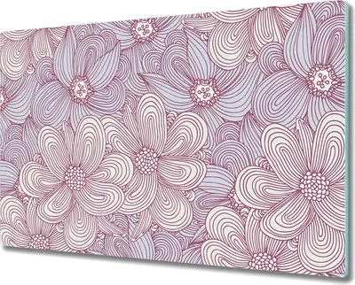 Produktbild von Glas-Herdabdeckplatte Glaskeramikkochfeld-Abdeckung Spritzschutz - 80x52 cm - Rosa blumig Buntes