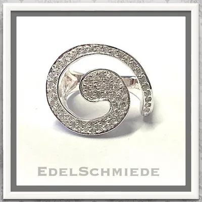 Produktbild von Edelschmiede925 eleganter Fingerring in 925 Silber Zirkonias Ringgröße  54