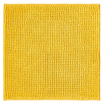 Image de Tapis de bain antidérapant | À associer pour former un ensemble de tapis de bain | Tapis de bain en chenille lavable | Tapis de douche pour douche, baignoire et WC | Jaune – 45 x 45 cm