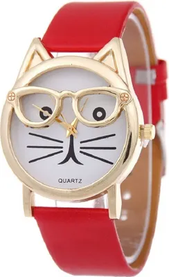 Produktbild von Elegante Cat Uhr für Damen in Rot – Stilvoll und Wasserdicht KP12843