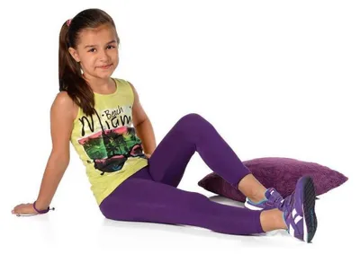 Produktbild von Mädchen Kinder Leggings in 23 Farben Baumwolle; Violett 92