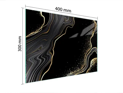 Produktbild von Schneidebrett Herdabdeckplatte Multiglasschneidplatte 40x30 cm Marmor Golden