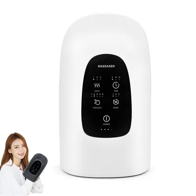 Produktbild von elektrischer handmassager mit wärme, kabelloser handmassager mit kompression, lindert taubheitsgefühl und finger schmerzen (weiß)