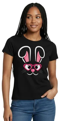 Produktbild von Spreadshirt Hase Osterhase Gesicht Fasching Kostüm Frauen T-Shirt, L, Schwarz