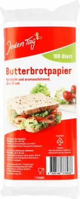 Produktbild von Jeden Tag Butterbrot-Papier Zuschnitte (100Stk) + usy Block