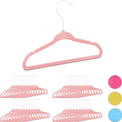 Produktbild von relaxdays 40 x Kleiderbügel Kinder rosa