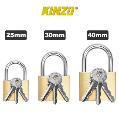 Produktbild von KINZO - 3er Set Vorhängeschlösser - 25/30/40mm - je 2x Ersatzschlüssel