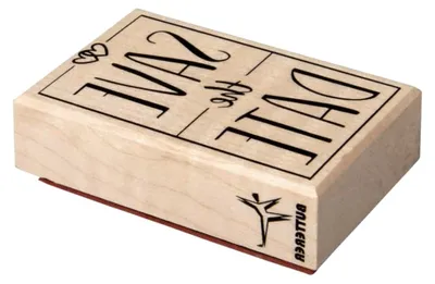 Produktbild von Stempel, Motiv: Save the Date, 5 x 8 cm, Textstempel für Hochzeit, Taufe, Kommunion, Geburtstag, Party, zur Gestaltung von Einladungen, Holzstempel