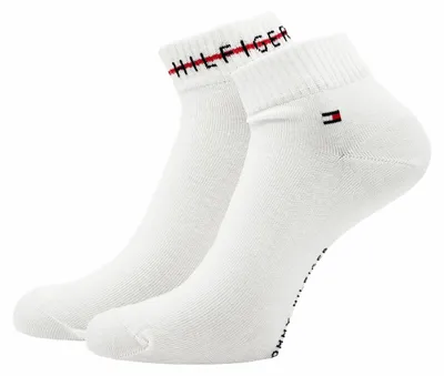 Obrázok produktu pre 2-pack TOMMY HILFIGER Stripe Quarter ponožky pánske 001 - biele 39-42