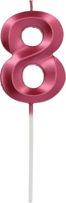 Produktbild von Tortenkerze Zahl 8 Glamour Pink 7cm