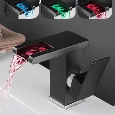 Produktbild von LED Waschtischarmatur Wasserhahn Badarmatur Waschbecken Mischbatterie