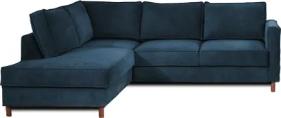 Produktbild von Lisa Design JAKE - Ecksofa mit Schlaffunktion - 5-Sitzer - Samt - links , Schieferblau