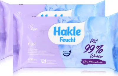 Produktbild von Hakle Feucht Pur mit 99% Wasser 42 Blatt - Toilettenpapier (2er Pack)