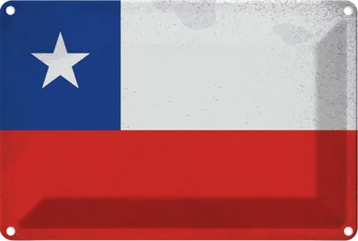 Produktbild von vianmo Blechschild 20x30 cm Chile Vintage Flagge Fahne Wappen