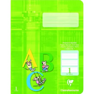 Immagine prodotto di Clairefontaine quaderno scolastico A5 a righe 16 fogli rigatura verde 1 zitrusgrün