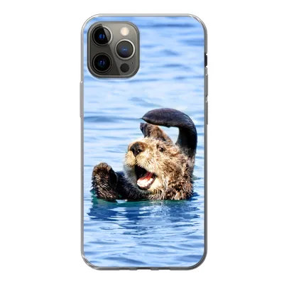 Produktbild von MuchoWow® Handyhülle Schutzhülle Hülle für iPhone 12 Pro Seeotter - Lustig - Wasser - Kinder - Jungen - Mädchen - Kind Silikon Softcase Handy Hülle - Abdeckung