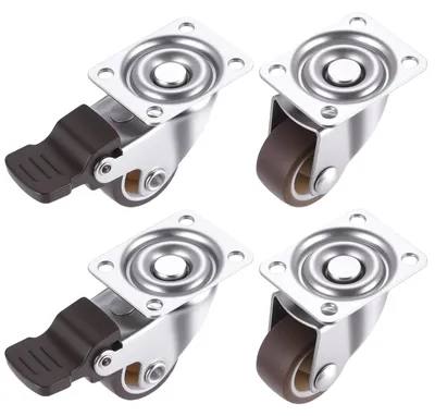 Produktbild von Möbelrollen Lenkrollen Möbelroller - 25 mm - 4 Stück - Mit Bremse - Mit Schrauben