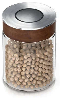 Produktbild von Arendo Vorratsglas 750 ml aus Borosilikatglas mit luftdichtem Vakuum-Klickdeckel, Edelstahldeckel mit Silikondichtung, große Öffnung, Aufbewahrungsglas, 1 Stück, transparent