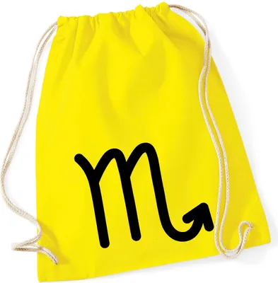 Produktbild von Huuraa Turnbeutel Skorpion Sternzeichen Zeichen 12 Liter Yellow Baumwolle Rucksack Geschenkidee
