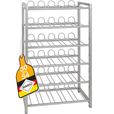 Produktbild von HAKU Flaschenregal Weinregal alu - Metall, B/H/T: 54x90x31 cm