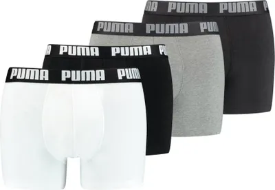 Produktbild von PUMA Basic Boxer 4er Pack weiß/schwarz/grau - S