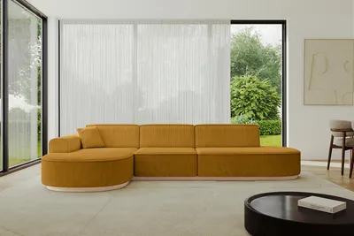 Produktbild von ALTDECOR Ecksofa in L-Form MARI-L2-v1 - 328x171x83 cm Senfgelb - Corner Sofa Bett Eckcouch Couch Wohnlandschaft Cauchsofa
