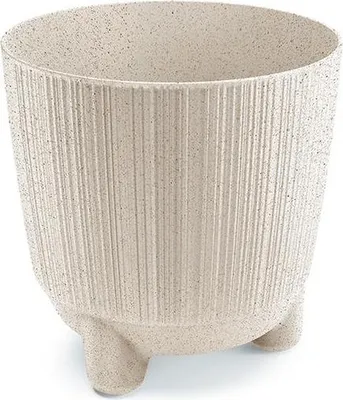 Obrázek produktu pro Květináč Ryfo N Eco Wood pro vnitřní i venkovní použití květináč kulatý plast odolný proti UV záření 168 mm, ECO White