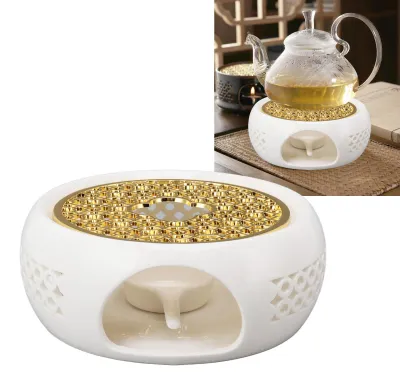 Productafbeelding van Porseleinen Theewarmer voor Theepot, Ronde Theepot Verwarmingsgereedschap