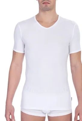 Obrázek produktu pro Pánské tričko Bikkembergs, V-výstřih, bavlna, Elastan, úzký střih