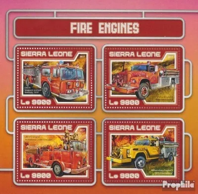 Produktbild von Briefmarken Sierra Leone 2017 Mi 8396-8399 Kleinbogen (kompl. Ausg.) postfrisch Feuerwehrfahrzeuge