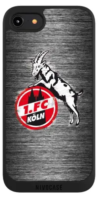 Produktbild von NIVOCASE Handyhülle für Apple iPhone 8  Hülle NIVOpure Case Schwarz 1. FC Köln Metallic Look Offizielles Lizenzprodukt