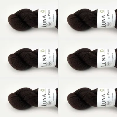 Obrázok produktu pre 6x Luna od spoločnosti Permin – 100% recyklovaná vlna (bez procedúry mulesing a  Oeko-Tex) (farba: tmavohnedá)
