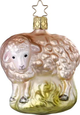 Produktbild von Christbaumschmuck Anhänger Glas Schaf 8cm Beige