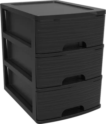 Produktbild von EDA Schubladenbox STONE DIN A4 3 Schübe PP schwarz
