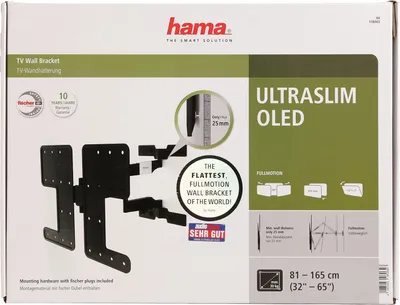 Productafbeelding van TV-wandhouder FULLMOTION, geschikt voor OLED-televisies tot 65 inch, zwart