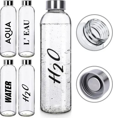 Produktbild von Glasflasche für WASSER SAFT mit Schraubverschluss 700 ml